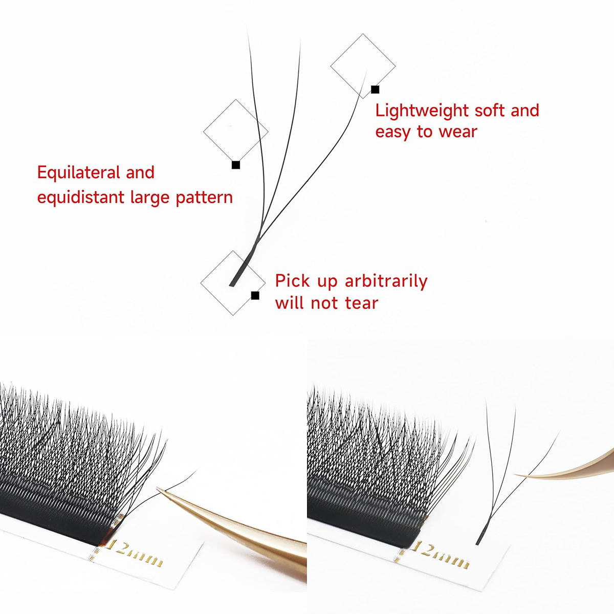W Eyelash Extension 3D Volume Premade Fans 0.07 D Curl 8-15mm mix W Lashes Matte Black Lash Extensions Easy Fans W Shape Eyelash yy Eye Lashes(3D-0.07D- 8mm)