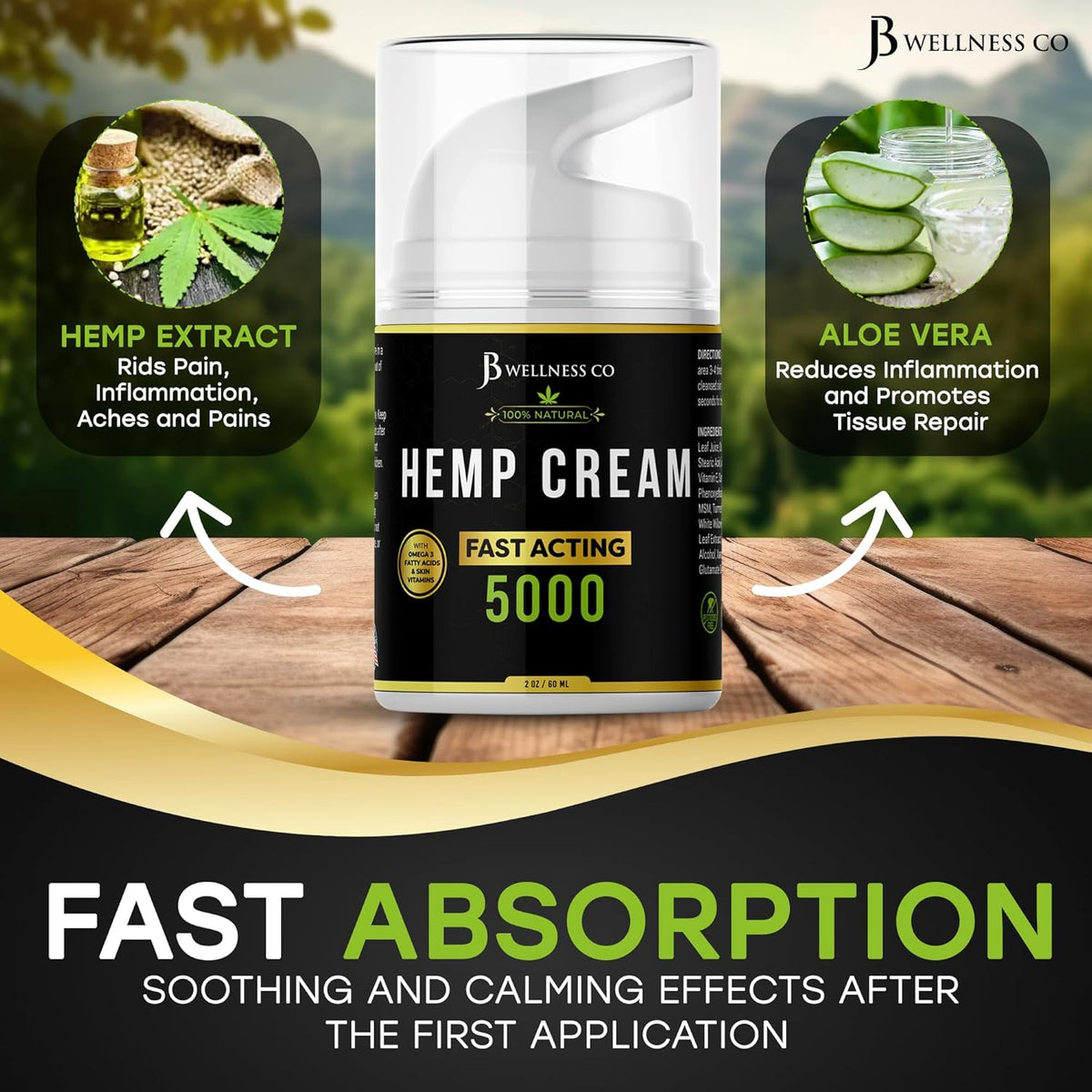 [2-PACK] Premium Hemp Cream -4oz- Hemp Extract Cream - Sore Muscles, Knees, Joints, and Lower Back- Made in USA [2-PACK]