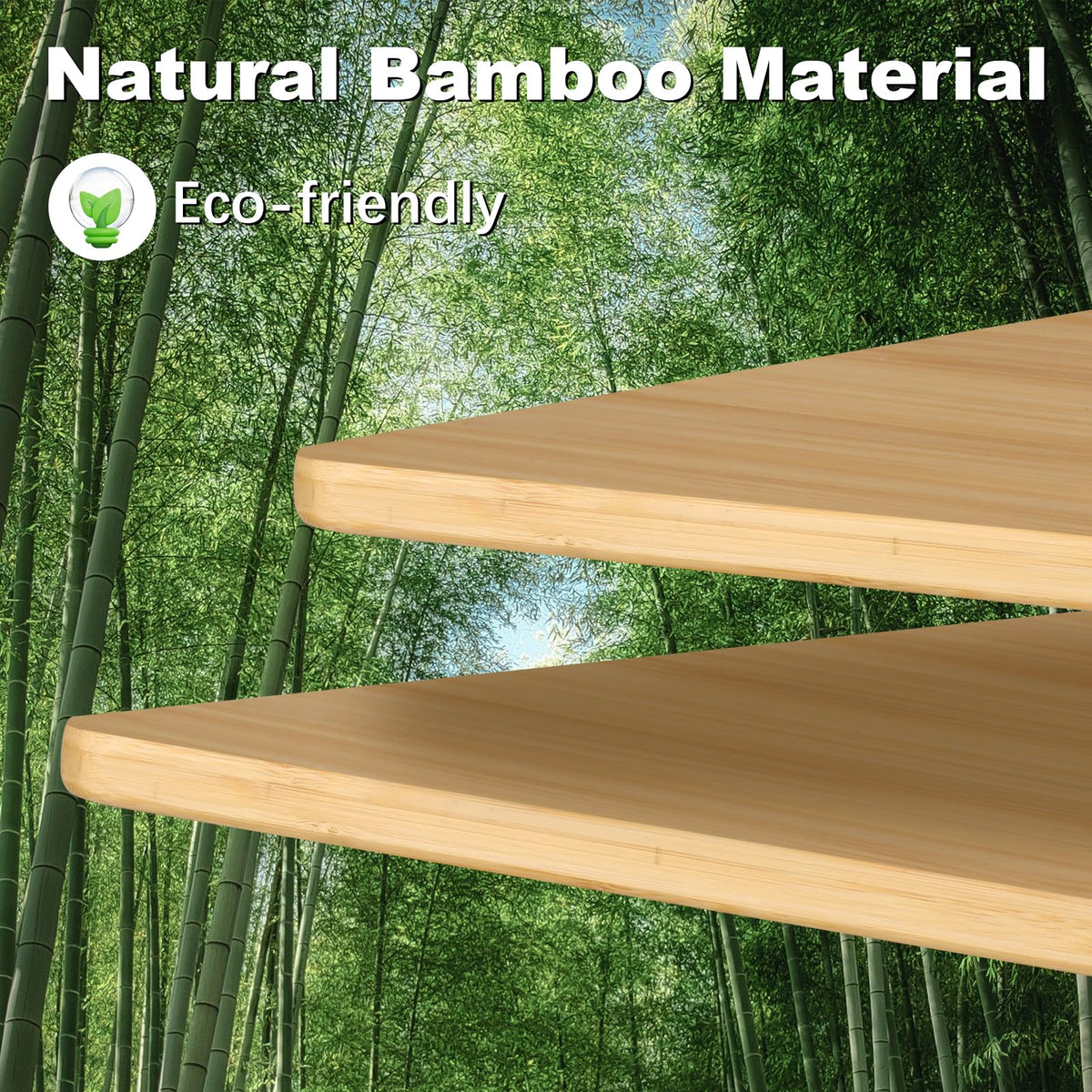 Maydear 27.5 Inch Small Bamboo Computer Desk, Home Office Desk Writing Table for Small Spaces, Modern Work Simple Study Table for Bedroom, Living Room, Home and Office