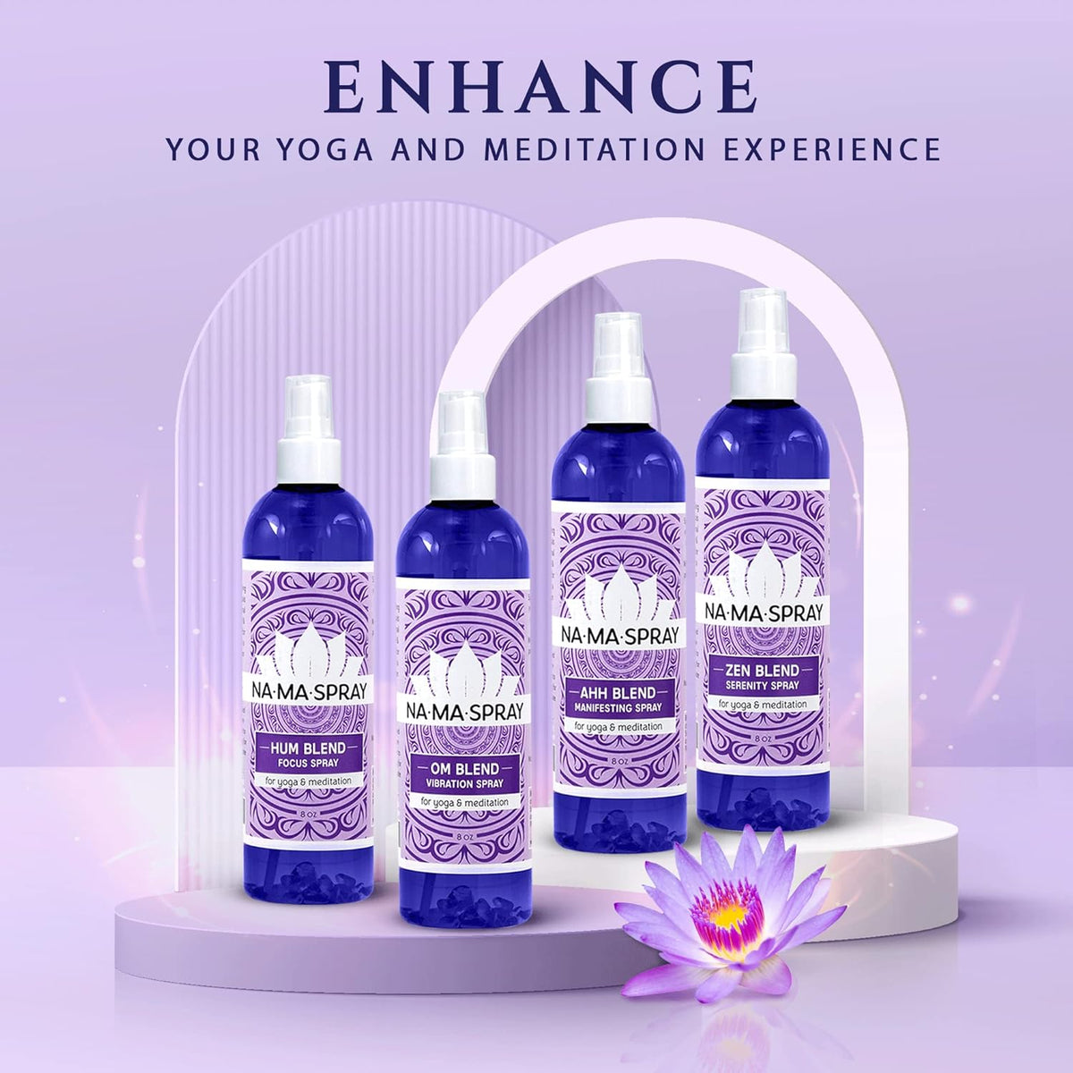 Lemon and Peppermint Aromatherapy Spray - Energy, Focus, Productivity, Concentration and Clarity - Aura Cleansing Mist to Clear Negative Energy and Spiritual Protection. HUM Blend. 4oz 2 pack