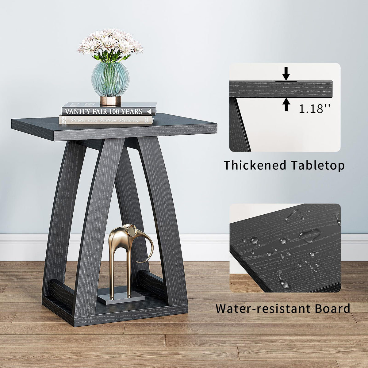 FJTFORME End Tables Living Room Set of 2. Side Tables Living Room. Side Table Beside Sofa. Modern End Table for Home. Black End Tables Set of 2