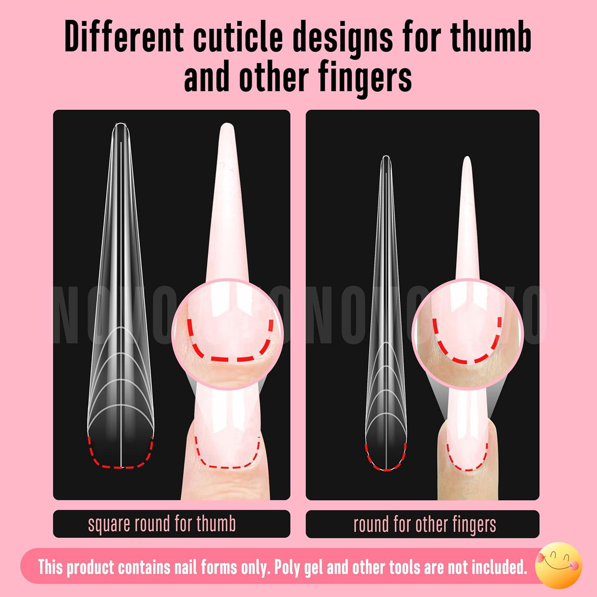 XXL XXXL Russian Almond/Coffin Nail Dual Forms for PolyGel Extension, NOT NAIL TIPS, Suitable for Harder/Builder/Poly Gel, Reusable Soft Gel Full Cover Molds 70 Pcs x 14 sizes