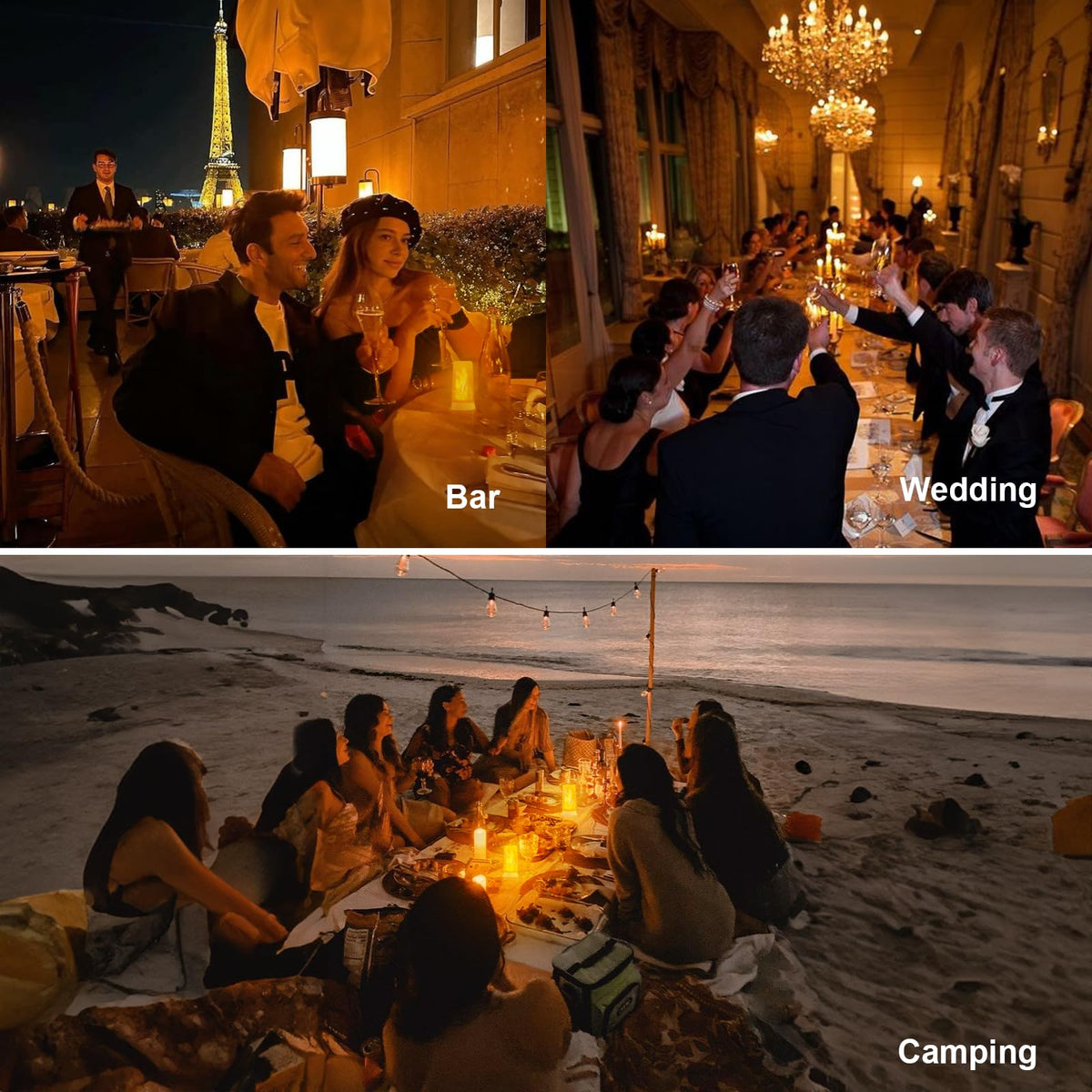 Morsatie Upgraded LED Flame Light, Rechargeable Flameless Candles with Remote & Timer, 4 Modes Battery Operated Candles, Waterproof LED Candles with Upside Down Effect for Indoor Outdoor 2 PCS