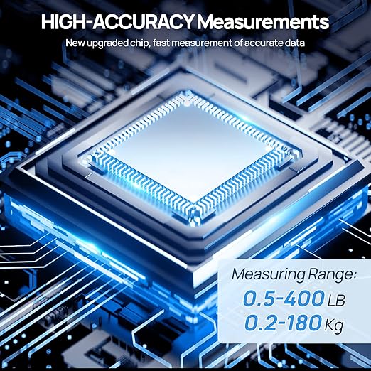 Scale for Body Weight, Smart Digital Bathroom Scale, 18 Body Composition Metrics Monitored, BMI, Muscle, Body Fat, LED HD Display Bluetooth Unit, 400 lbs, Battery Included, Blue
