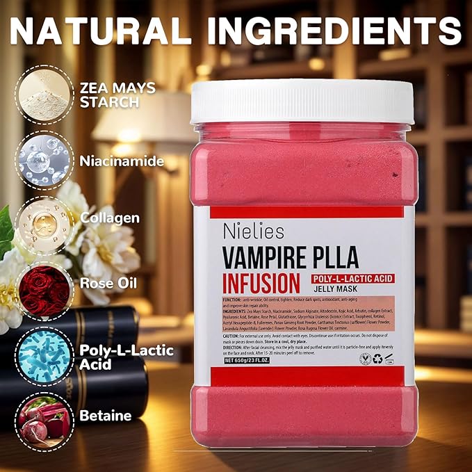 Jelly Mask, Facial Skin Care- Vampire "Peel-Off" Jelly Mask Set, Jelly masks for Facials Professional, Face Mask For Instant Hydration, Vegan Peel Off Face Mask, For Moisturizing, Smoothing (Vampire)