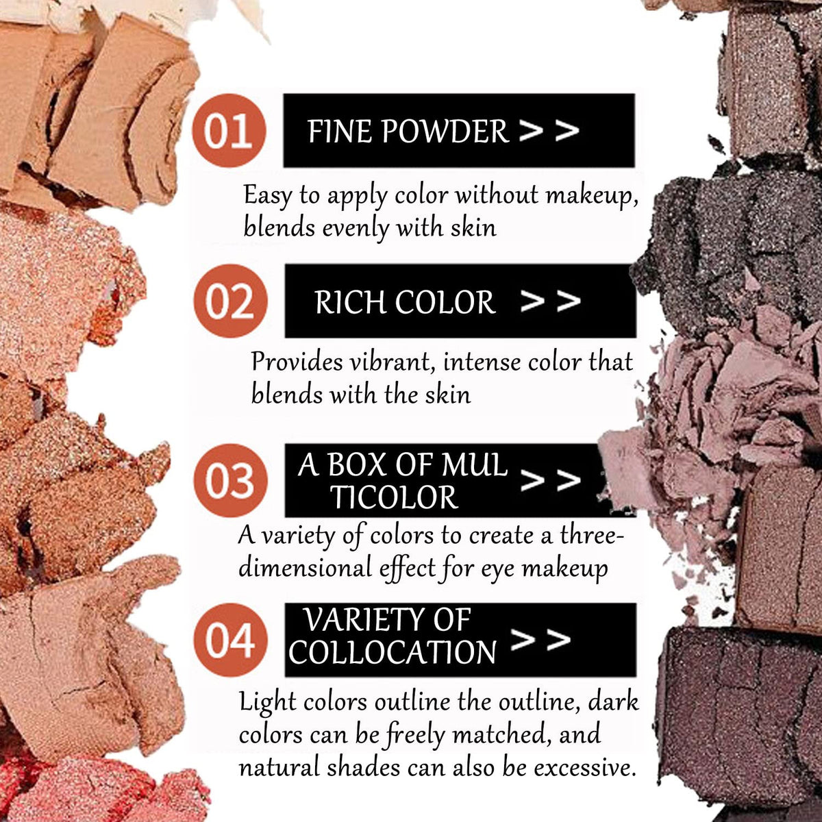 2 Pcs 12 Colors Eye Shadow Palette,Nude Matte Smokey Shimmer Glitter Eyeshadow Palette,Blendable Rich Colors,Waterproof Beauty Makeup Palette Kit with Double-Ended Makeup Brush(A+B)