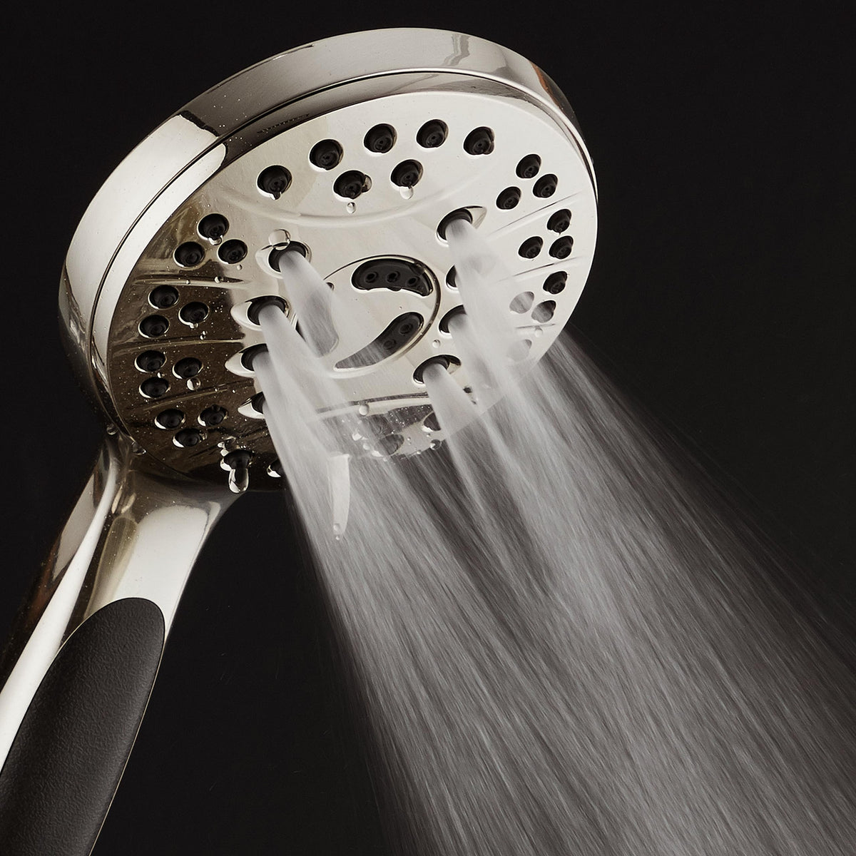 AquaSpa for California - High Pressure 6-setting Luxury Handheld Shower Head, 6 Ft Stainless Steel Hose, Anti Clog Jets, Anti Slip Grip, Top US Brand, Extra Wall Bracket - Brushed Nickel Finish
