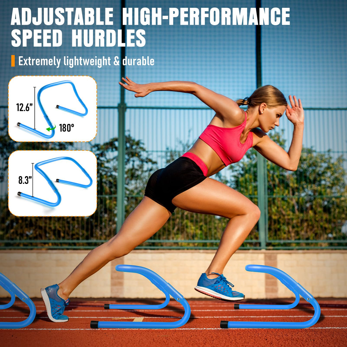 MUROZA Agility Ladder Speed Training Equipment Set-20ft Agility Ladder,12 Soccer Cones,4 Hurdles, Jump Rope, Running Parachute, Basketball Football Soccer Training Equipment for Kids, Youth, Adults