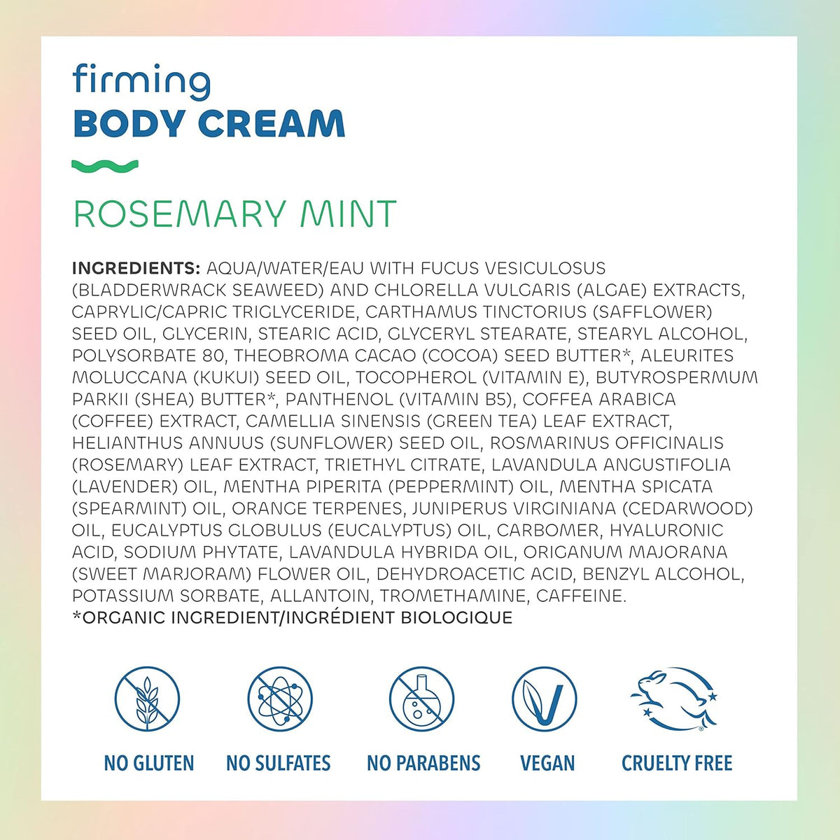 Seaweed Bath Co. Firming Body Cream - Rosemary Mint - Hydrating Hand and Body Lotion with Hyaluronic Acid - Toning Skin Moisturizer for Dry Skin - 6 oz (Pack of 2)