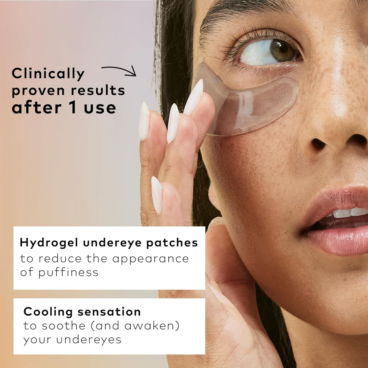 The Good Patch De-Puff Cooling Hydrogel Under Eye Patches for Puffy Eyes and Under Eye Bags, Made with Caffeine, Aloe Vera, Gotu Kola, Clinically Proven (12 Total Patch Sets)