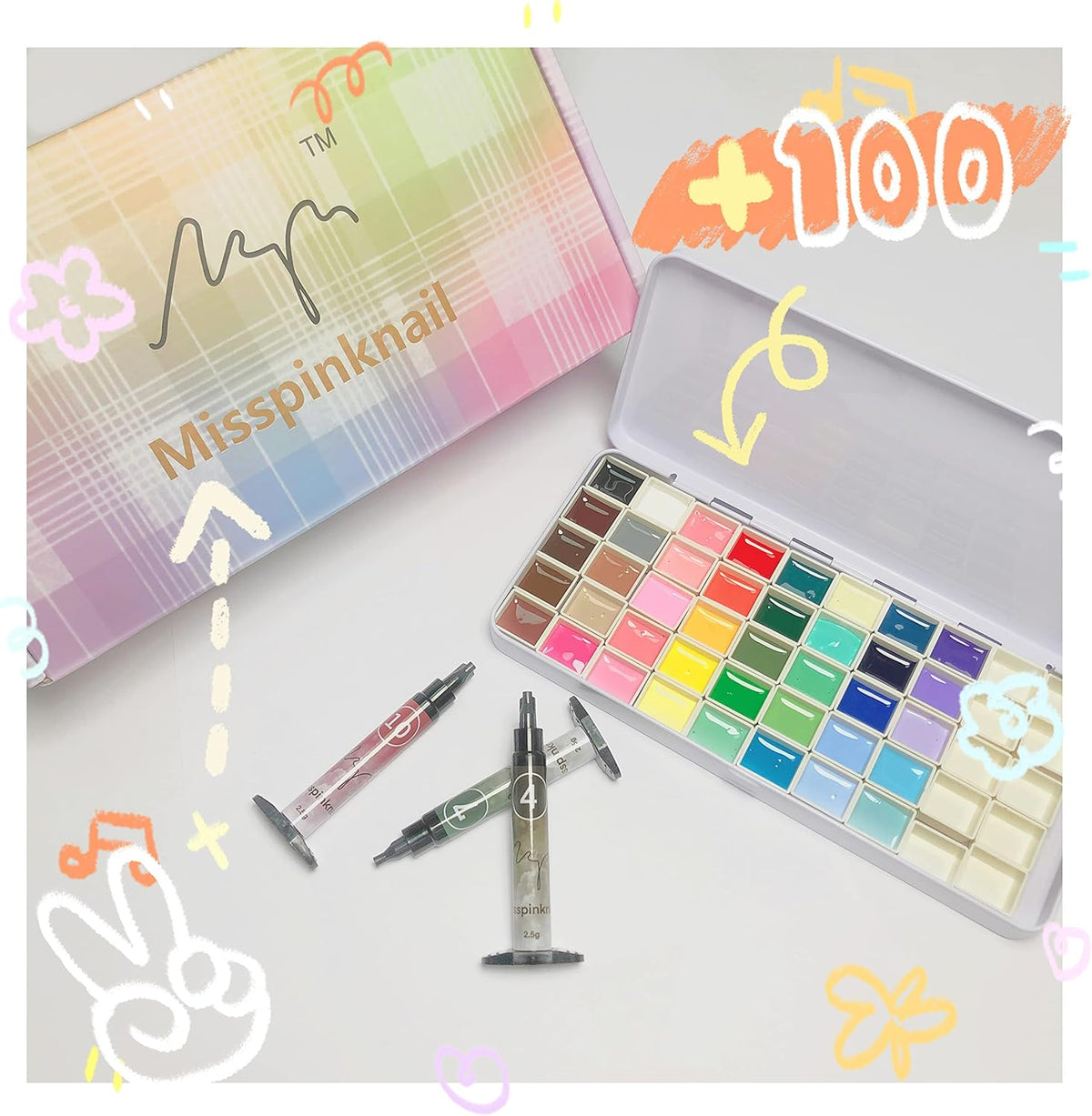 Gel palette Painting gel for nail art 40colors individual squares UV LED Gel for Nail Art DIY