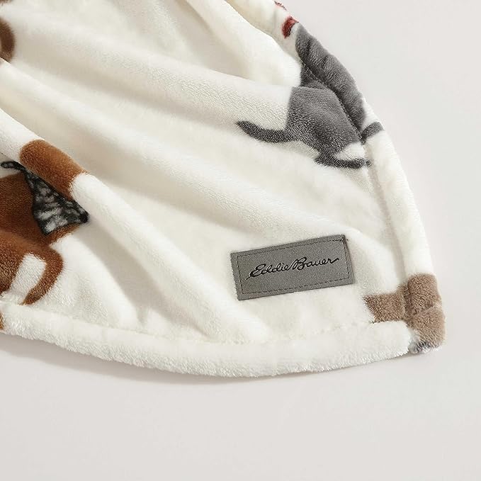 Eddie Bauer - Full/Queen Blanket, Ultra Plush Bedding, Lightweight Home Decor for All Seasons (Dogs with Scarves White, Full/Queen)