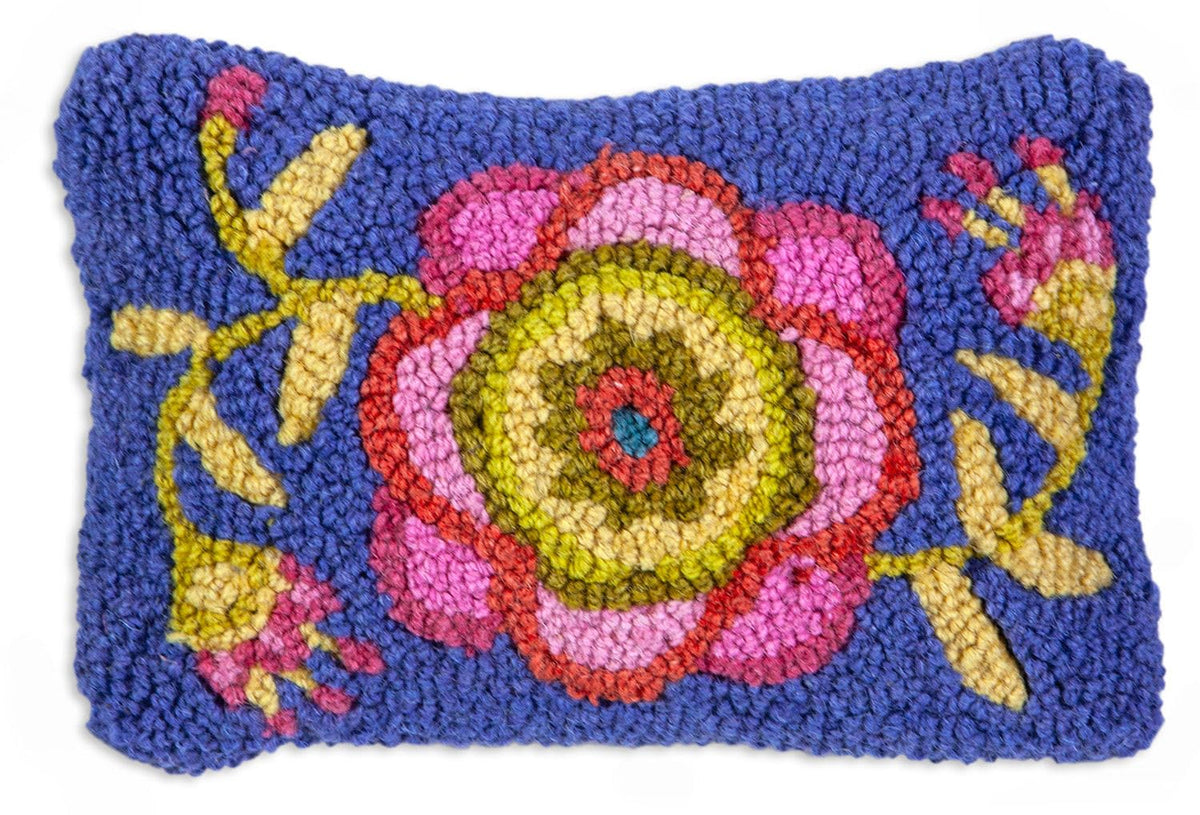 Chandler 4 Corners Artist-Designed Spring Flower Hand-Hooked Wool Decorative Throw Pillow - Farm & Garden Pillow for Couches & Beds - Low Maintenance - Floral & Nature Home Décor