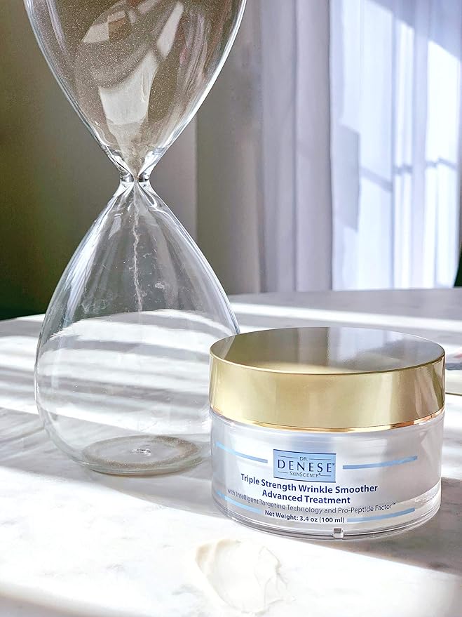 Dr. Denese SkinScience Triple Strength Wrinkle Smoother Advanced Treatment Combines Natural Extracts with Enhanced Peptide Technology To Tighten & Firm Skin - Paraben-Free, Cruelty-Free - 3.4oz