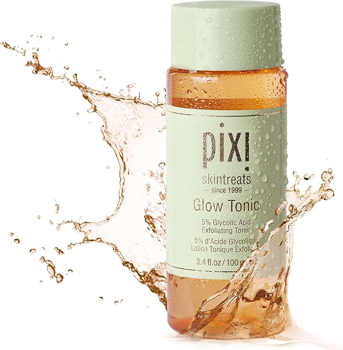 Pixi Glow Tonic Balancing Face Toner Glycolic Acid for Radiant Skin Daily Brightening Toner (3.4 fl oz / 100 ml,)