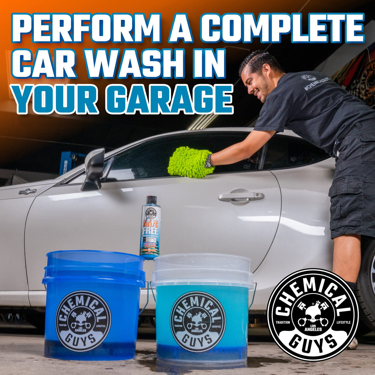 Chemical Guys CWS88864 Rinse-Free Car Wash & Shine Rinseless Soap (Use with Bucket), Safe for Cars, Trucks, SUVs, Motorcycles, RVs & More 64 fl oz (Half Gallon)
