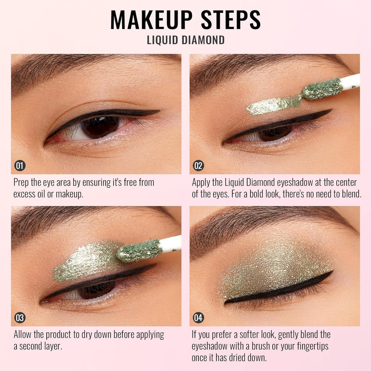 Oulac Eyeshadow Liquid Eyeshadow Multi-Usage Liquid Glitter Eyeshadow&Eyeliner Highly Pigmented, One-Swipe Coverage Long Lasting with No Creasing Formula Vegan&Cruelty-Free