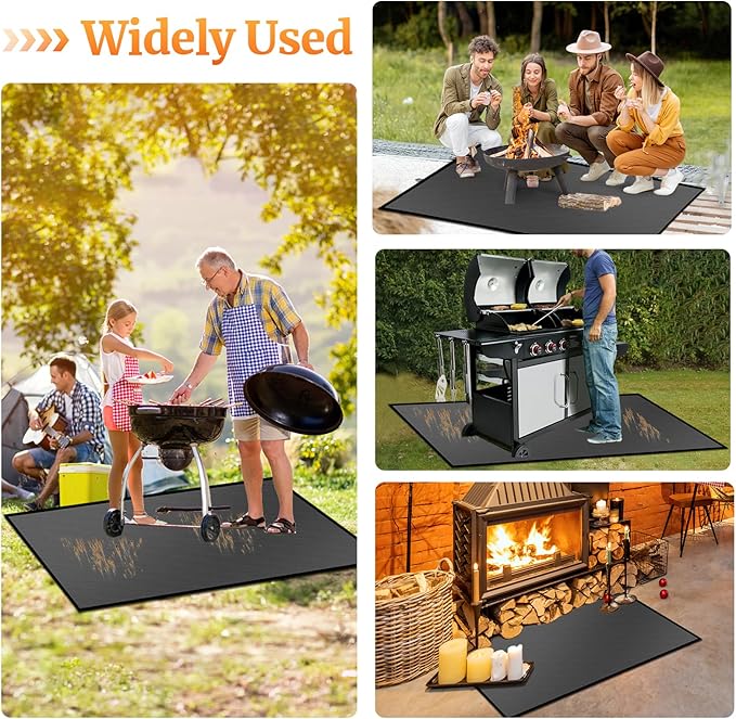60 ×36 inches Under Grill Mat for Outdoor Grill / Fire Pit Mat Fireproof Waterproof Oil-Proof, Fireproof Mat Fireplace Mat Fire Pit BBQ Mat Pads Protect Mat for Deck Patio Outdoor Smokers Gas Grills