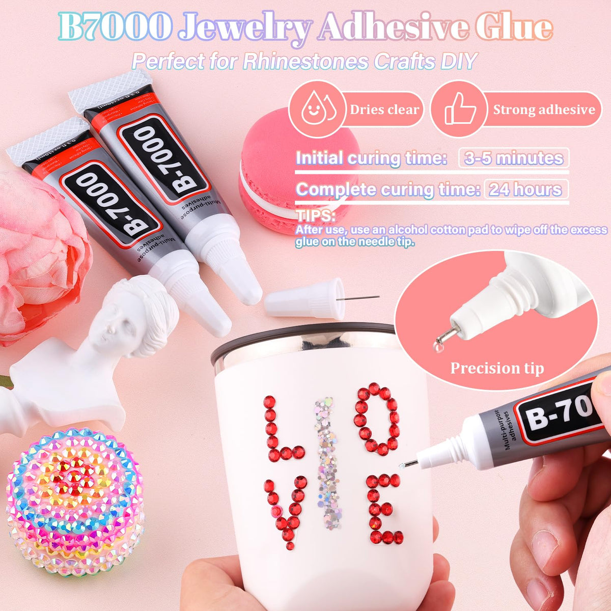 30000Pcs Resin Rhinestones for Bedazzling with 3Pcs B7000 Jewelry Glue, Red Flatback Gems Rhinestones for Crafting, Clothing Tumblers Mugs Shoes Fabric Decor Nail Art
