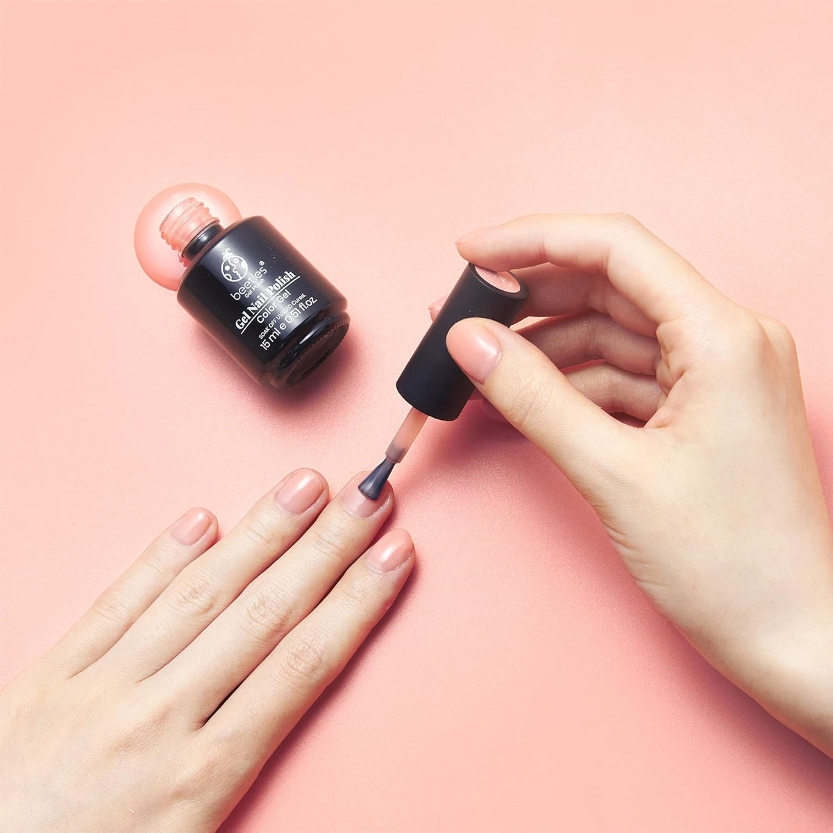 Beetles Jelly Nude Gel Polish 0.5oz Natural Gel Nail Polish Nail Concealer Neutral Color Jelly Peach Translucent Soak Off U V LED Nail Lamp Gel Polish Nail Art Gel 15ml Gift for Girls