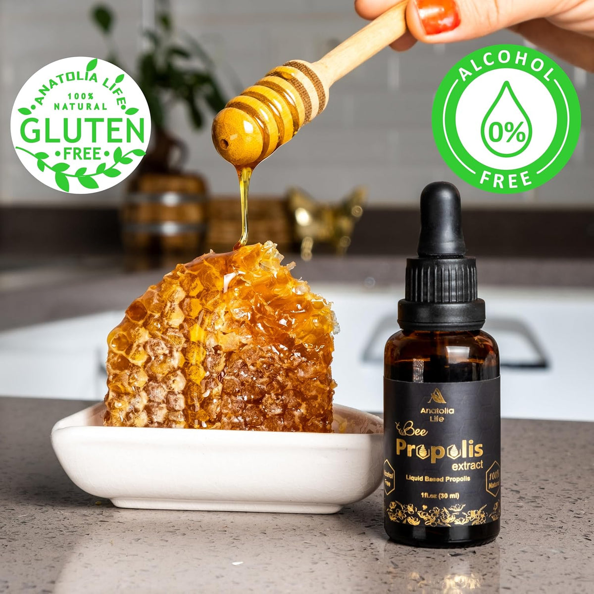 Propolis Extract (30 mL) and Natural Sweet Orange Essential Oil (20 mL) Bundle - Immune System Booster and Aromatherapy Duo - Alcohol-Free, High Potency, Non-GMO, Candle Making