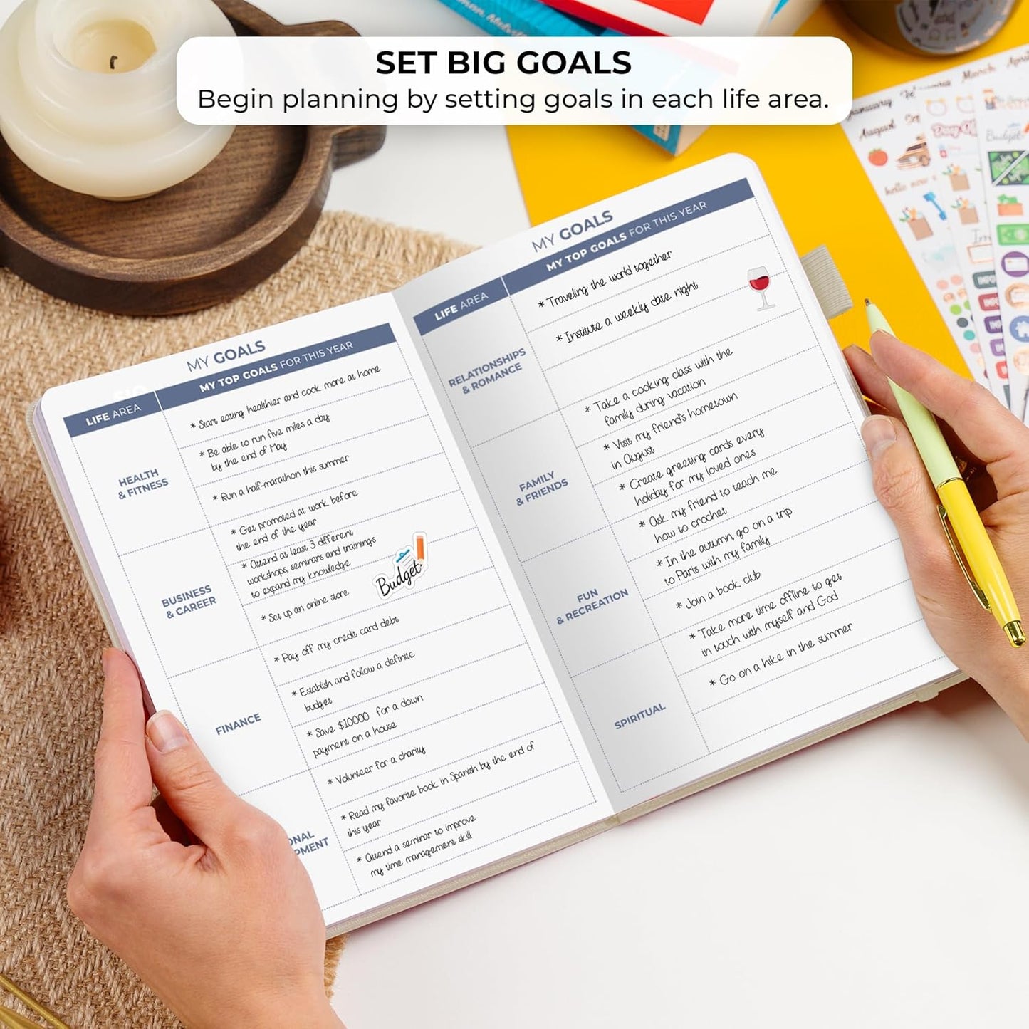 Clever Fox Planner 2nd Edition – Colorful Weekly & Monthly Goal Planner, Time Management & Productivity Organizer, Undated, A5 (Seashell)