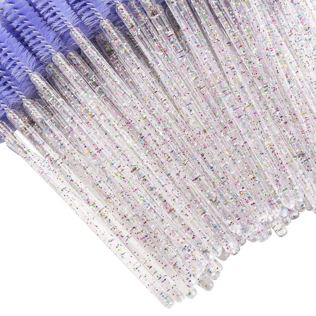 BTYMS 100 Pieces Disposable Eyelash Brush Mascara Wnad Brow Spoolie Brush Lash Applicator Spooly for Lash Extensions - Purple