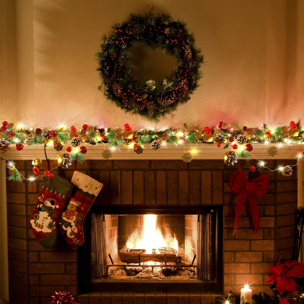 Christmas Decorations Christmas Decorations Indoor Christmas Garland Christmas Garland with Lights Garland Christmas Decorations Christmas Tree Garland Indoor Home Decor (Christmas Garland)