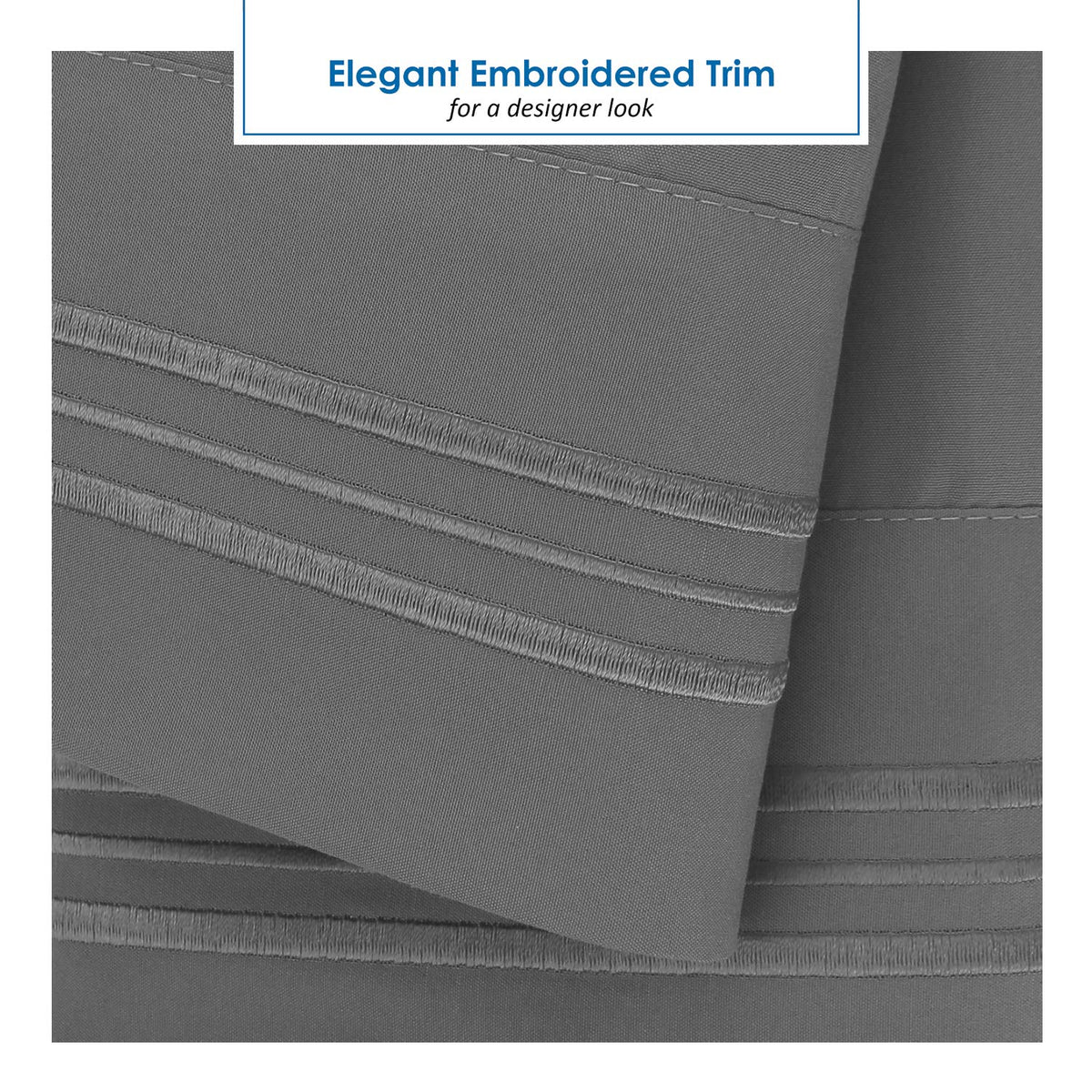 Nestl Dark Grey Short Queen Sheets for RV, Hotel Luxury RV Queen Sheets Set, 6 Piece Fitted Bed Sheet Set and Pillowcases, Super Soft, Wrinkle-Free, and Breathable Camper Bedding