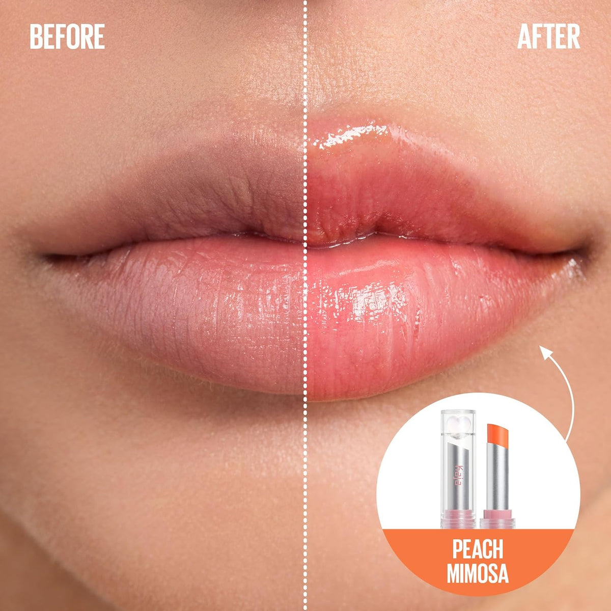 Kaja Juicy Glass Lip Balm | Plumping, Hydrating, Korean Lip Balm, Moisturizing Lip Care, 24hrs Long-lasting Hydration, Nourishing Lip Care | Peach Mimosa, 0.15 oz.