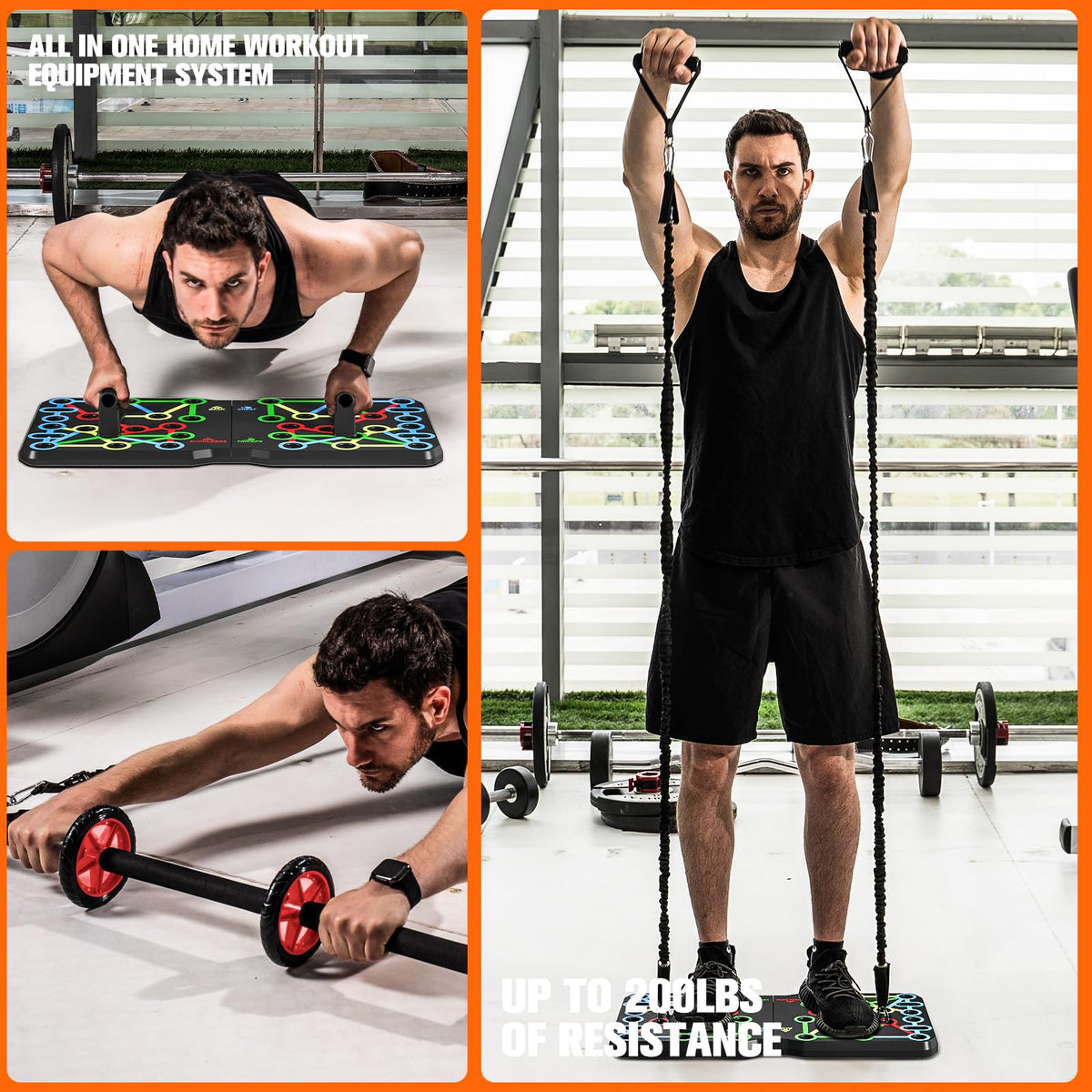 AERLANG Push Up Board, Portable 30-in-2 Workout Set for Push Up, Chest Fitness Equipment with Pilates Equipment & Ab Roller for Men & Women, Fat Burning Push Up Bar for Home Gym
