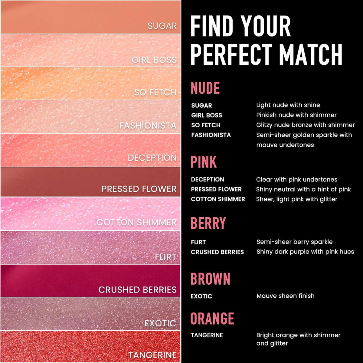 Frankie Rose Cosmetics Lip Gloss | Non-Sticky Formula, Long Lasting Gloss Shimmer, Bold Pigment & Hydrating Gloss of Lips, Crushed Berries Glossy Lip Gloss, 20g