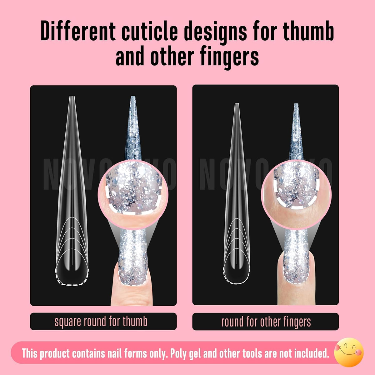 Hallowee Extra Long Stiletto Butterfly Wing Arrow Nail Dual Forms for Polygel Extension, NOT NAIL TIPS, XXXXL 4XL 5XL, Reusable Full Cover Molds For Builder/Harde/Polygel 70 Pcs x 14 sizes
