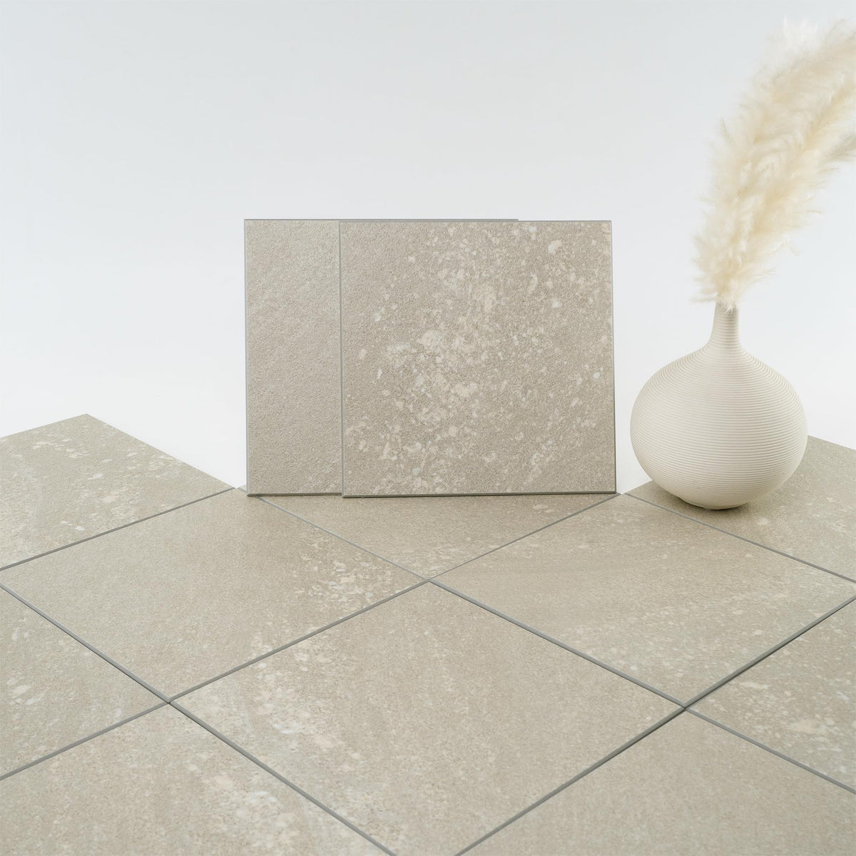 W&S 24-Sheet Peel and Stick Tile Floor, Beige Faux Stone Peel and Stick Backsplash, Rigid&Thicker Stick on Kitchen Flooring Tile, Self Adhesive Flooring for Bathroom, Living Room
