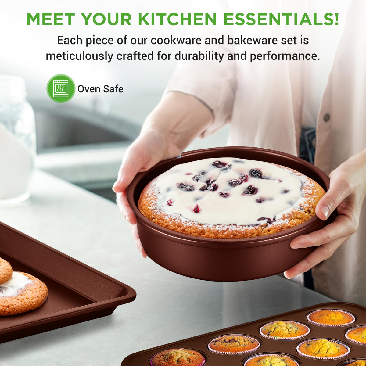 Kitchenware Pots & Pans Set – High-qualified Basic Kitchen Cookware Set, Non-Stick (20-Piece Set)