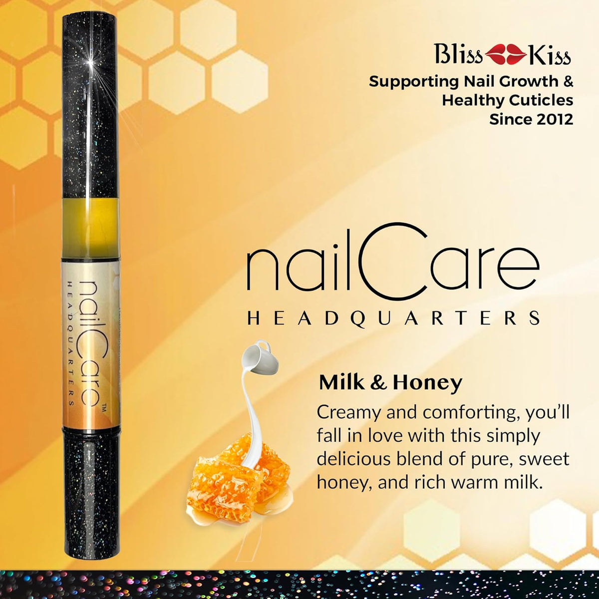 Nail Care Headquarters Simply Pure Cuticle Oil Pen for Nails - Nail Strengthener & Growth Serum for Damaged Nails, Hangnails w/Jojoba cuticle oil—Milk & Honey Fragrance