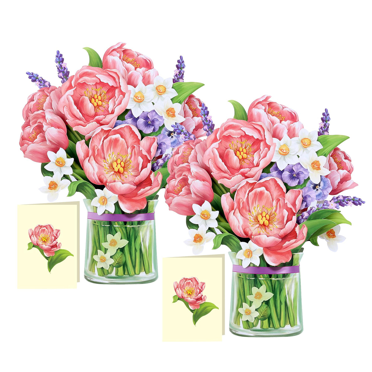 Pop Up Flower Cards, Paper Flowers Bouquet 12’‘ Daisies and Butterflies 3D Popup Graduation Cards with Blank Note and Envelope, Birthday, Wedding Decor, Thank You Gifts for Women Mom Girls Friends