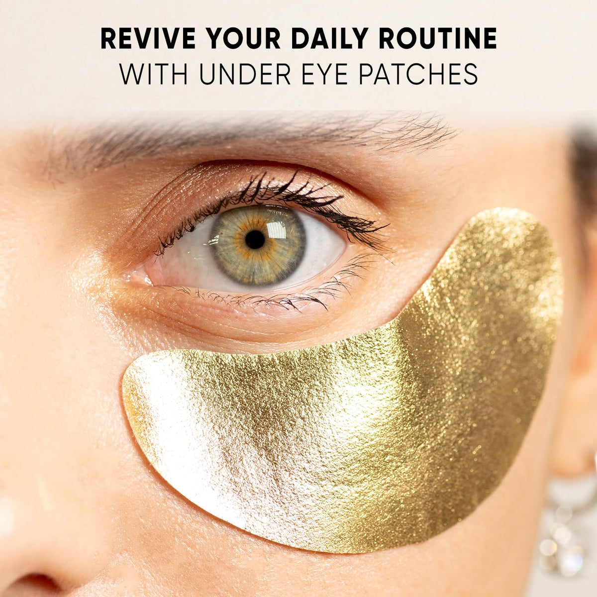CÉLOR Under Eye Patches Premium - Golden Under Eye Mask Enriched with Hyaluronic Acid, Caffeine, Tea Tree & Collagen, under eye Patches for Women & Men (7 Pairs)