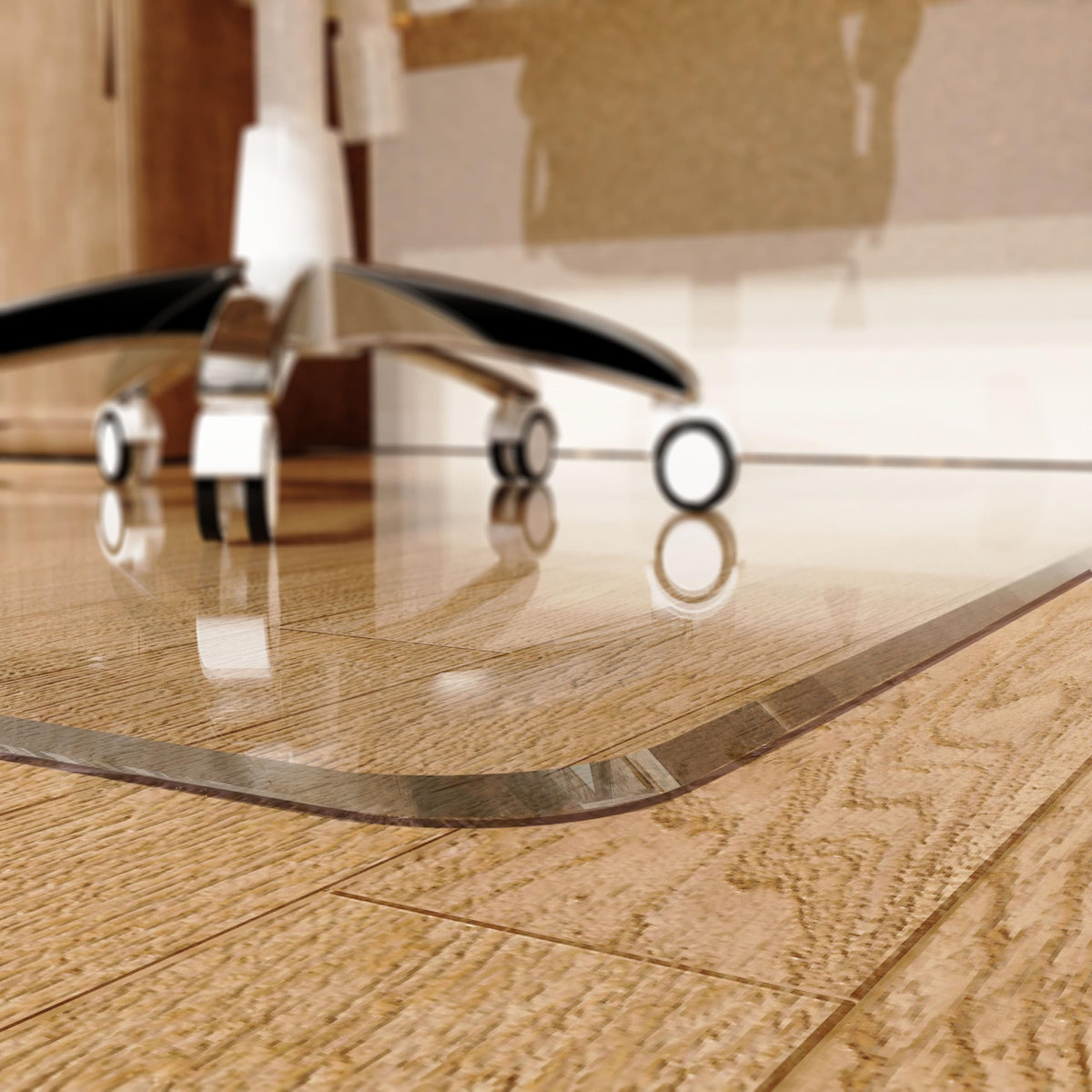 MESAILUP Beveled Edge Office Chair Mat for Carpet or Hardwood Floor Crystal Clear 36" x 48" for a Smooth Glide and Easy Roll On/Off, Heavy Duty and Non-Slip Floor Ultimate Clear Chair Mat