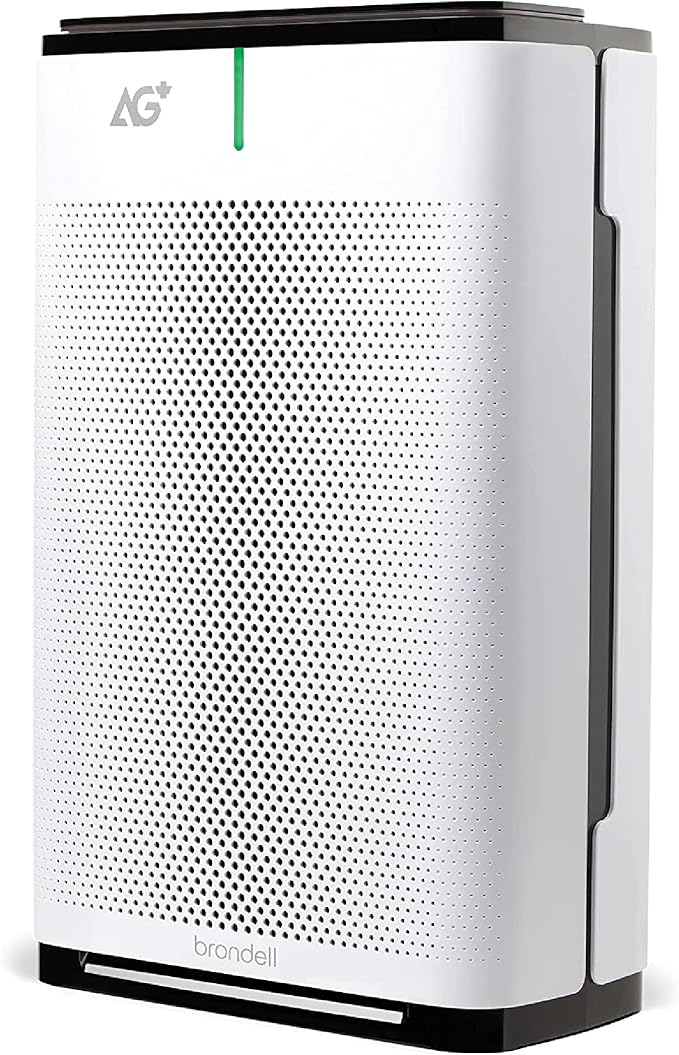 Brondell P700BB-W Pro Air Purifier Clean Air Filter With Aurabeat AG+ Technology for Bedroom, Home Office, Reduces Odor from Smoke and Pets, Includes Filters, 1655 Square Feet, White