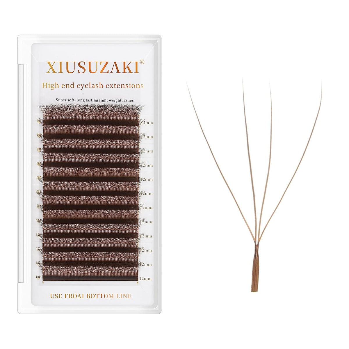 Lash Extensions Brown 4D W Eyelash Extensions W Shape 0.07mm Thickness D Curl 9mm Premade Fans Lashes Colored Lash Extension Volume Lashes Individual Lashes(W-Brown-4D-0.07-D,9mm)