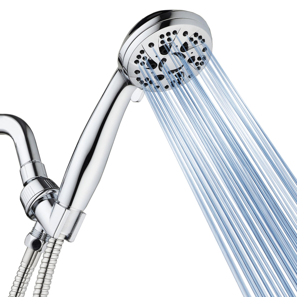 AquaDance For California High Pressure 6-Setting 3.5" Chrome Face Handheld Shower with Hose for Ultimate Shower Experience! Officially Tested to Meet Strict US Quality & Performance Standards!