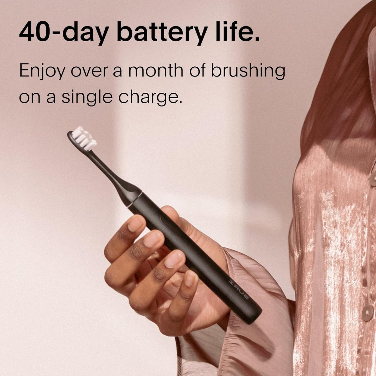 SURI 1.0 Sonic Electric Toothbrush | 40+Day Battery | Designed in California | Sustainable Electric Toothbrush for Adults | Travel Toothbrushes | Tooth Brush | Black