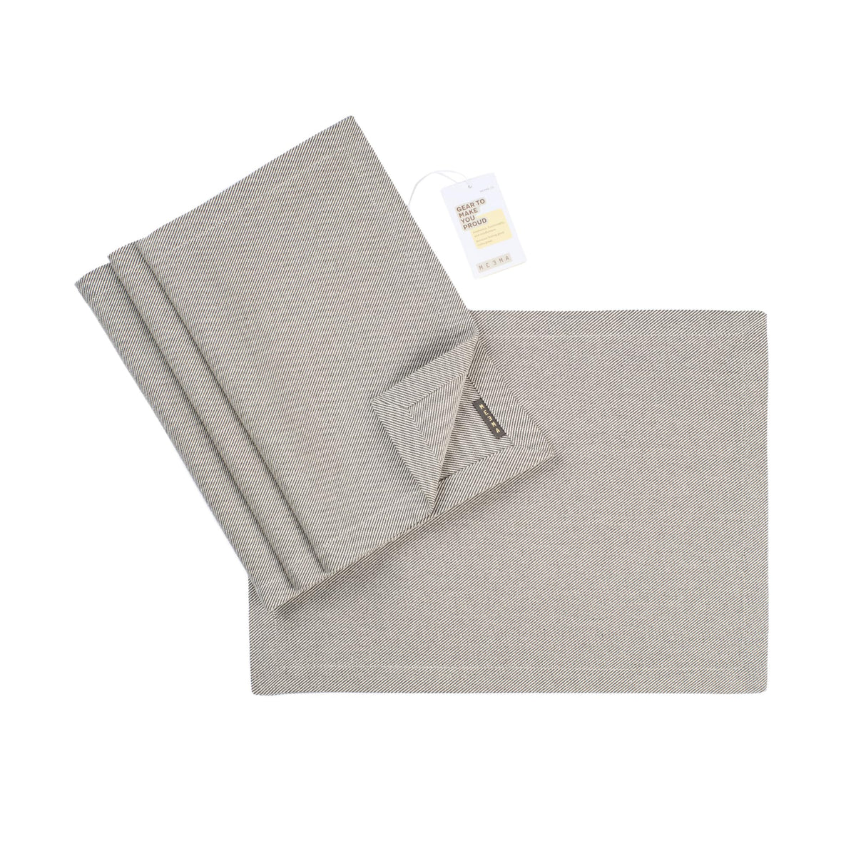 MEEMA Rustic Placemats 14x20 in | Sustainable Products Upcycled Denim and Cotton Cloth Placemats Set of 4 - Blue | Handcrafted, Washable Place Mats for Dinner Table, Everyday Use and Special Occasions