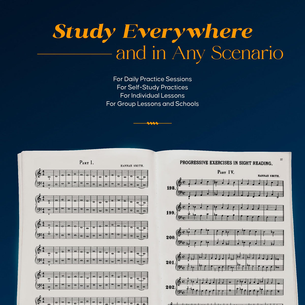Progressive Sight Reading Exercises for Piano by Hannah Smith | Sheet Music for Sight Reading Practice | Piano Technique Book for Students and Teachers | Sight Reading Songbook for Intermediate Level