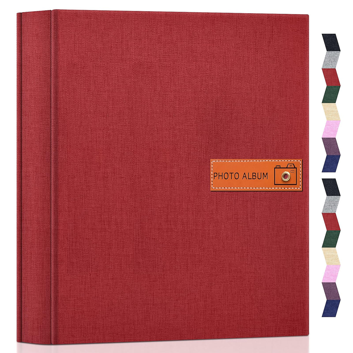 popotop Photo Album 4x6 200 Pockets Photo with Label, Linen Hardcover Photo Albums for Wedding Gifts Baby Memory Travel Anniversary Brithday School, Picture Book with Horizontal & Vertical Photos