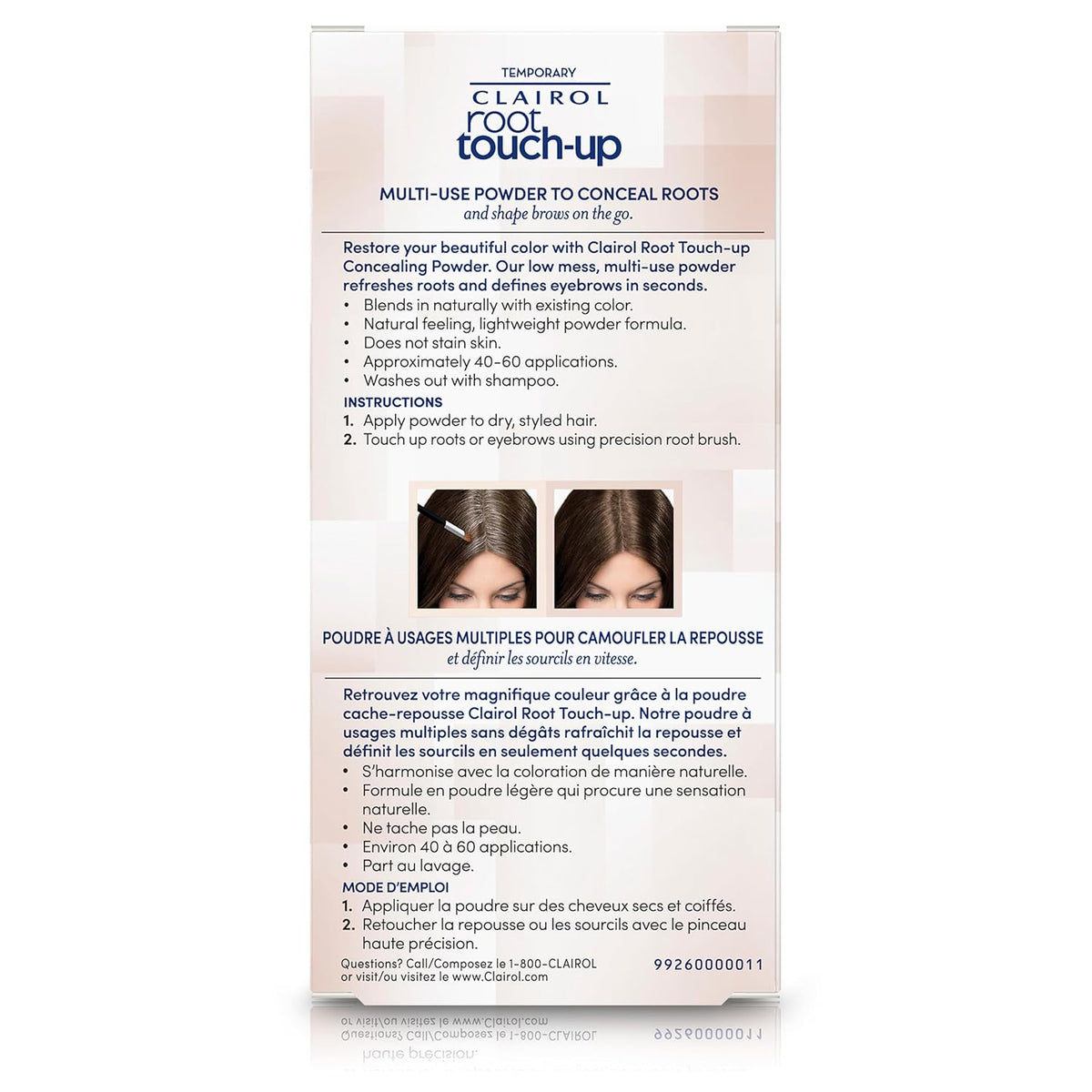 Clairol Root Touch-Up Temporary Concealing Powder, Dark Brown Hair Color, Pack of 1