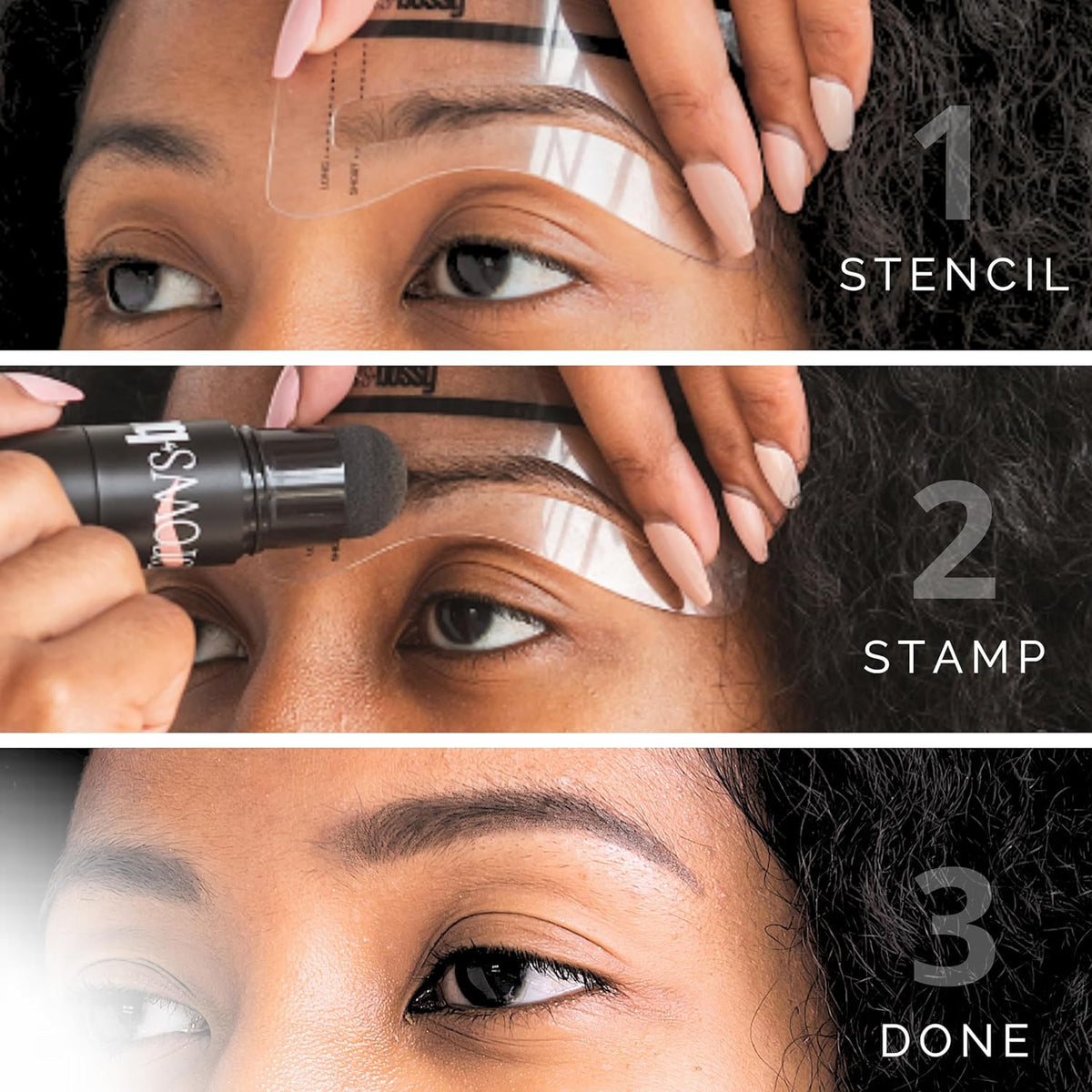 Dual-Color Eyebrow Stamp Stencil Kit with 9 Reusable Eyebrow Stencils for Professional Brow Stamping Shaping Kit and Instant Long Lasting Filling and Waterproof Tinting Definer