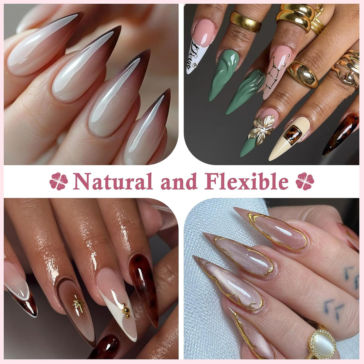 Long Stiletto Nail Tips: 240pcs Long Almond Matted Stiletto Gel Nail Tips No C Curve False Acrylic Fake Nails Full Cover Press On Nails Extensions DIY Home Salon 12 Sizes