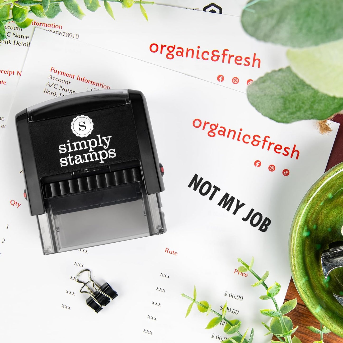 Not My Job Office Stamp | 4 Different Sizes | 20 Designs | Multiple Color Options | Perfect for Quick Validation of Office Documents (Not My Job, Medium)